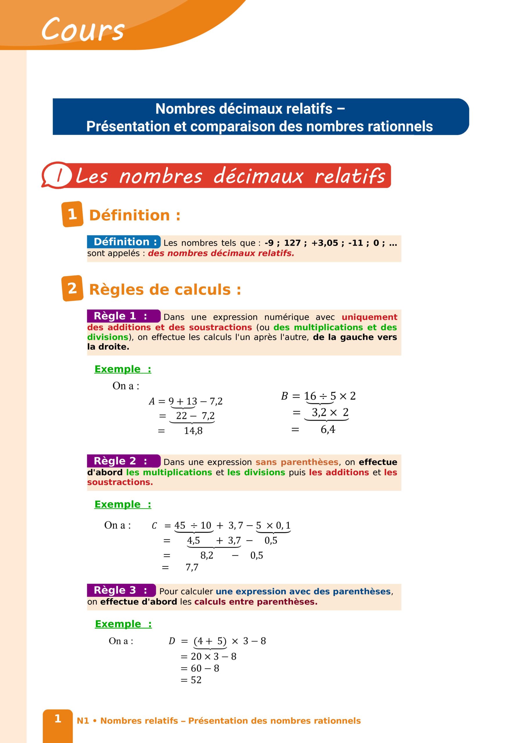 Présentation et comparaison des nombres rationnels
