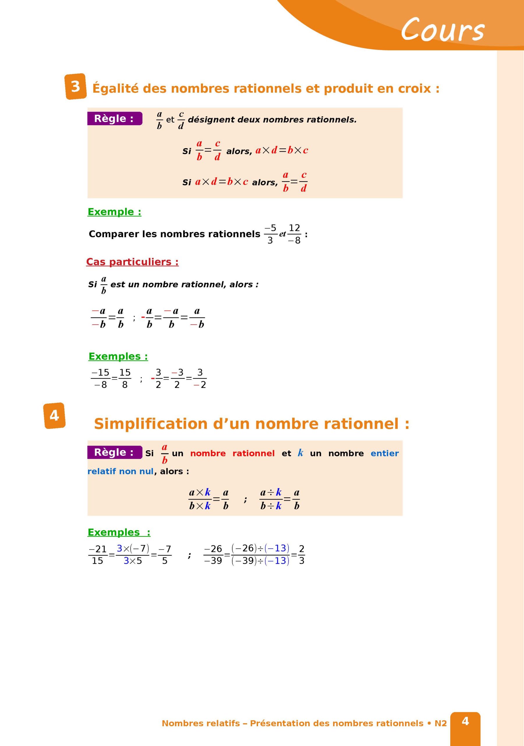Présentation et comparaison des nombres rationnels