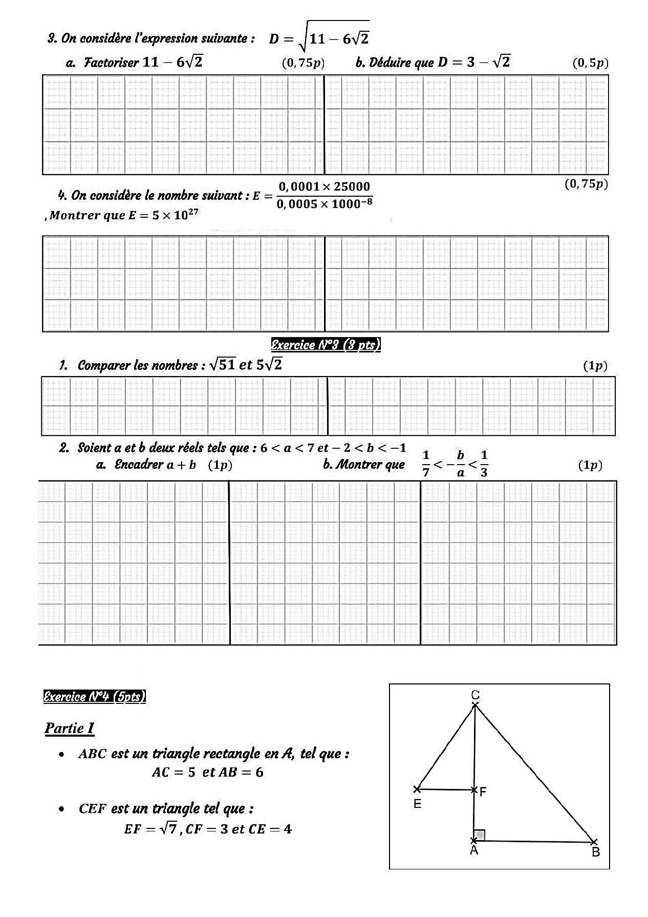 examen local math 3APIC
