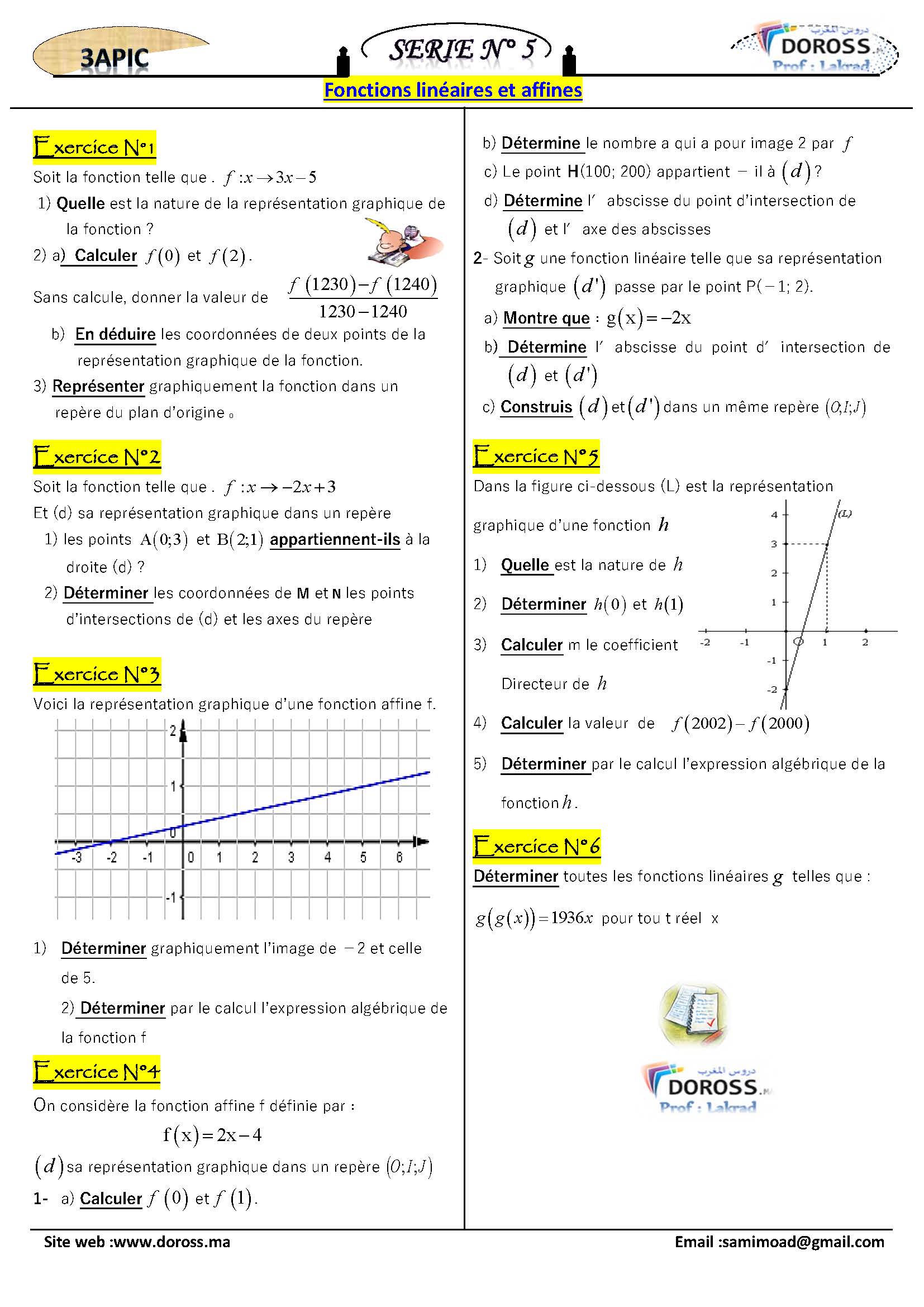 fonction linéaire fonction affine